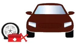 Changing a flat tire on a car