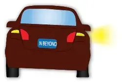 Car with hazard lights on