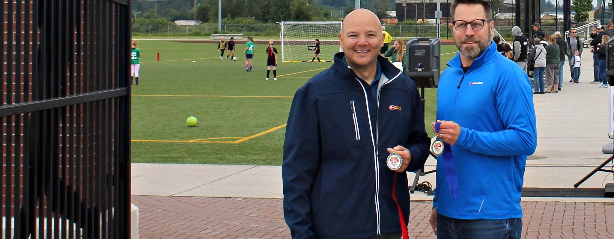 Les Schwab and Willamane Park employees showing off medals.
