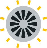 Stylized wheel drawing.