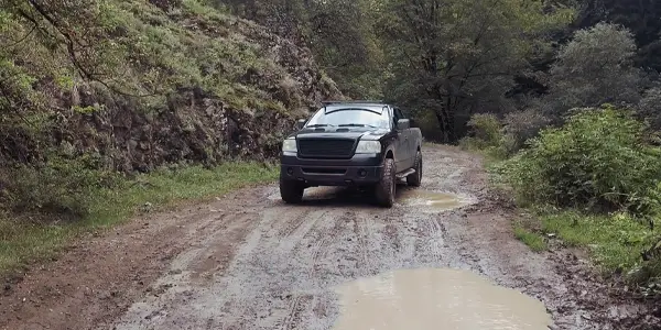 RV driving on the open road